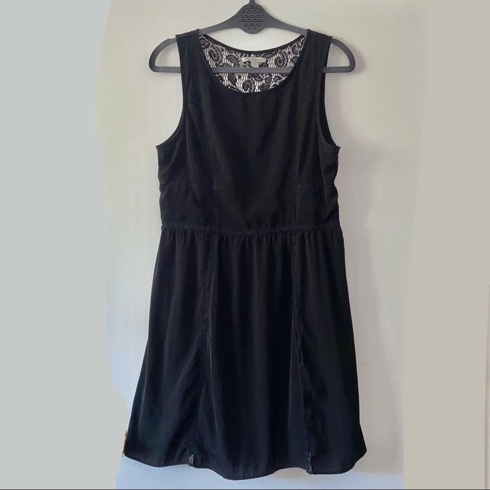 American Eagle Outfitters Black Crochet Lace Back Sleeveless Mini Dress